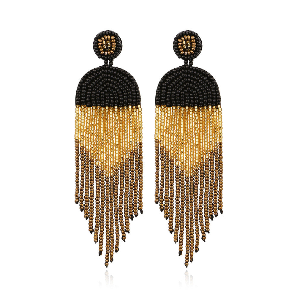 Beaded Tassel Earrings Boho Retro Ethnic handmade earrings